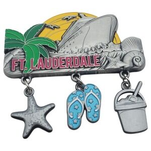 Ft. Lauderdale Souvenir Fridge Magnet Cruise Ship Beach Charms Travel Gi…‎